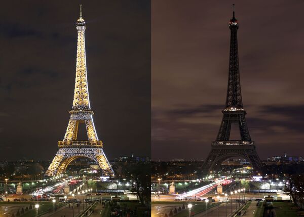 برج ایفل در زمان « « ساعت زمین» در پاریس - اسپوتنیک ایران  