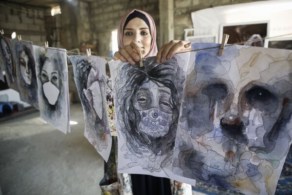 هنرمند فلسطینی در خان یونس - اسپوتنیک ایران  