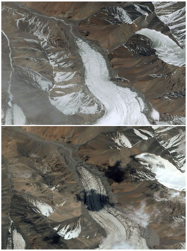 عکس های ماهواره ای از یخچال طبیعی لائوگوگو در کوههای کیلیان، استان گانسو، چین - اسپوتنیک ایران  