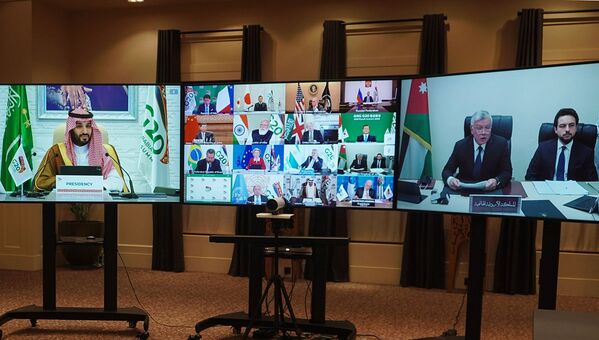 اجلاس سران گروه 20 به صورت ویدئوکنفرانس و به میزبانی عربستان سعودی برگزار شد
پادشاه اردن و پسرش - اسپوتنیک ایران  