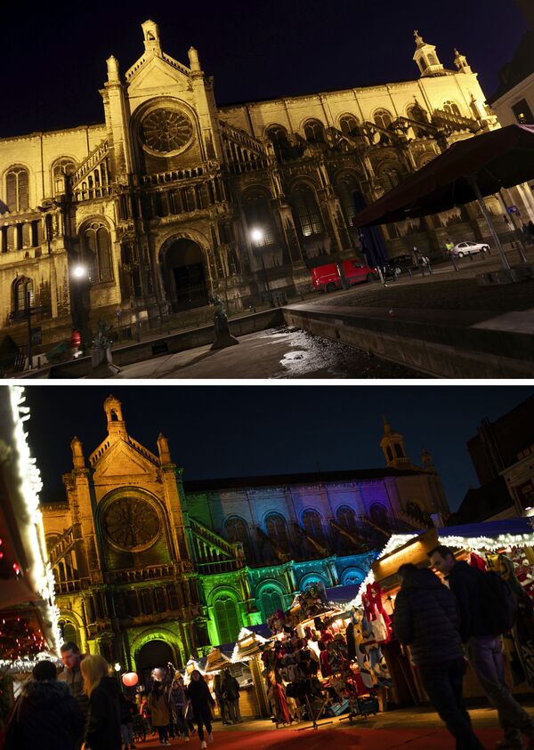 بازارچه کریسمس در بروکسل در سال ۲۰۱۹ و ۲۰۲۰ - اسپوتنیک ایران  