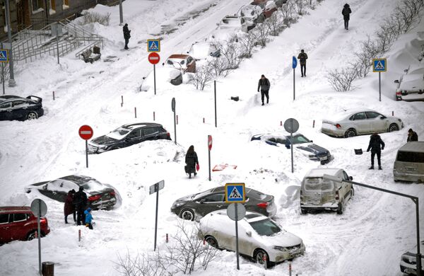 بارش برف سنگین در مسکو - اسپوتنیک ایران  