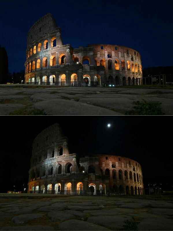 عکس از قبل و بعد از «ساعت زمین» در رم - اسپوتنیک ایران  
