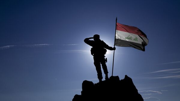Мужчина с флагом Ирака - اسپوتنیک ایران  