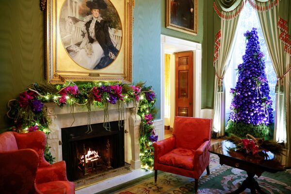تزیینات کریسمس در «اتاق سبز» کاخ سفید. - اسپوتنیک ایران  