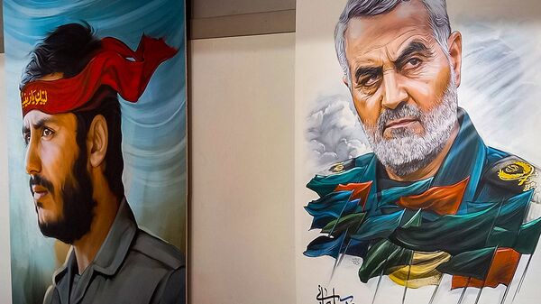 Выставка цифровой живописи, посвященная памяти генерала Касема Солеймани в Тегеране - اسپوتنیک ایران  