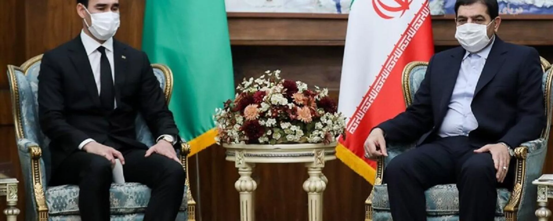 محمد مخبر معاون اول ابراهیم رئیسی به همراه سردار بردی محمداف معاون رییس کابینه وزرای ترکمنستان - اسپوتنیک ایران  , 1920, 09.01.2022