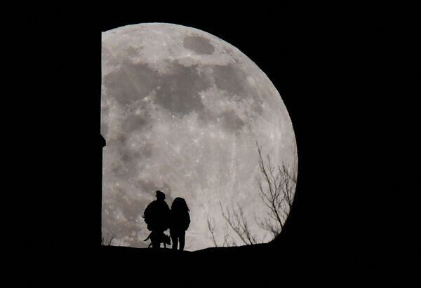 ماه کامل که گاهی اوقات به عنوان &quot;ماه گرگ&quot; شناخته می شود. ماه در آغوش اسمان بریتانیا. - اسپوتنیک ایران  