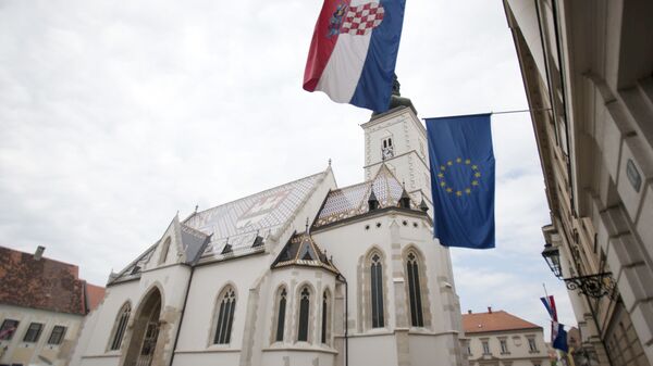 پرچم کرواسی و اتحادیه اروپا - اسپوتنیک ایران  