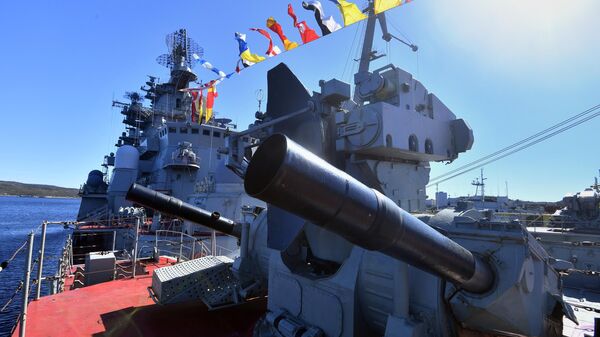 Вооружение тяжелого атомного ракетного крейсера Петр Великий в Североморске - اسپوتنیک ایران  
