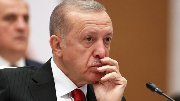 Президент Турции Реджеп Тайип Эрдоган на заседании Саммита Шанхайской организации сотрудничества - اسپوتنیک ایران  