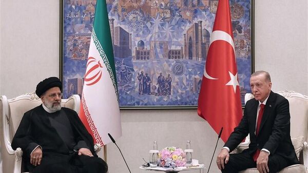 ابراهیم رئیسی، رئیس جمهور ایران در دیدار با رجب طیب اردوغان، رئیس جمهور ترکیه  - اسپوتنیک ایران  