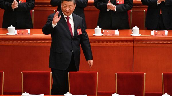 Председатель КНР Си Цзиньпин на открытии XX съезда Компартии Китая в Пекине  - اسپوتنیک ایران  