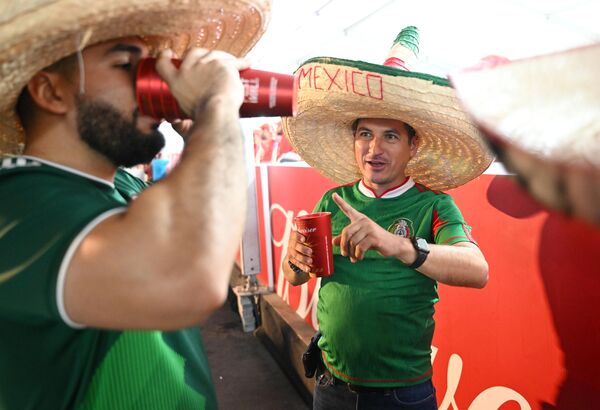 هوادار تیم ملی فوتبال مکزیک در حسن برگزاری مسابقه میان دو تیم آمریکا و ولز - اسپوتنیک ایران  