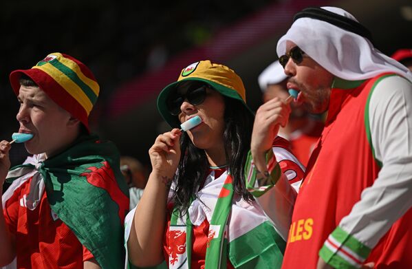 هواداران ولز قبل از بازی مرحله گروهی جام جهانی بین ولز و ایران. - اسپوتنیک ایران  