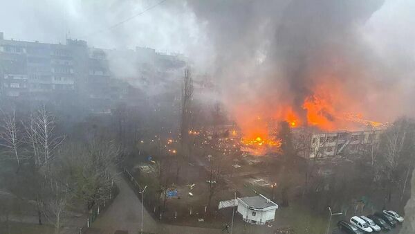 На месте падения вертолета в Броварах, Украина - اسپوتنیک ایران  