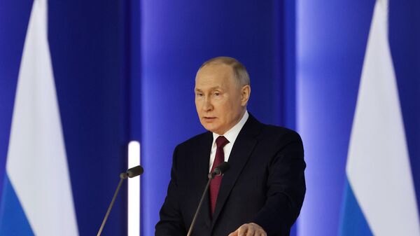  Президент РФ Владимир Путин выступает с ежегодным посланием Федеральному собранию - اسپوتنیک ایران  