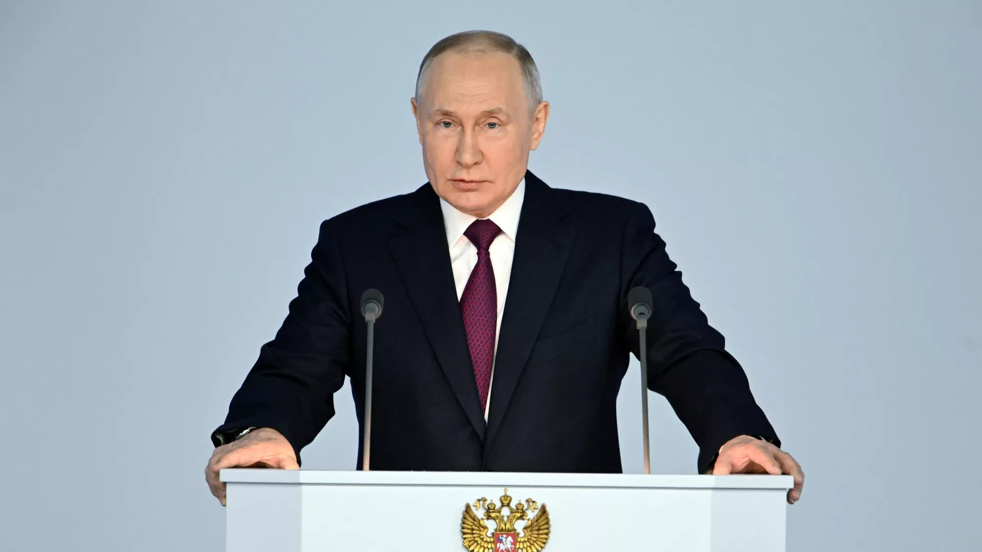 Президент РФ Владимир Путин выступает с ежегодным посланием Федеральному собранию Президент РФ Владимир Путин выступает с ежегодным посланием Федеральному собранию - اسپوتنیک ایران , 1920, 21.02.2023
