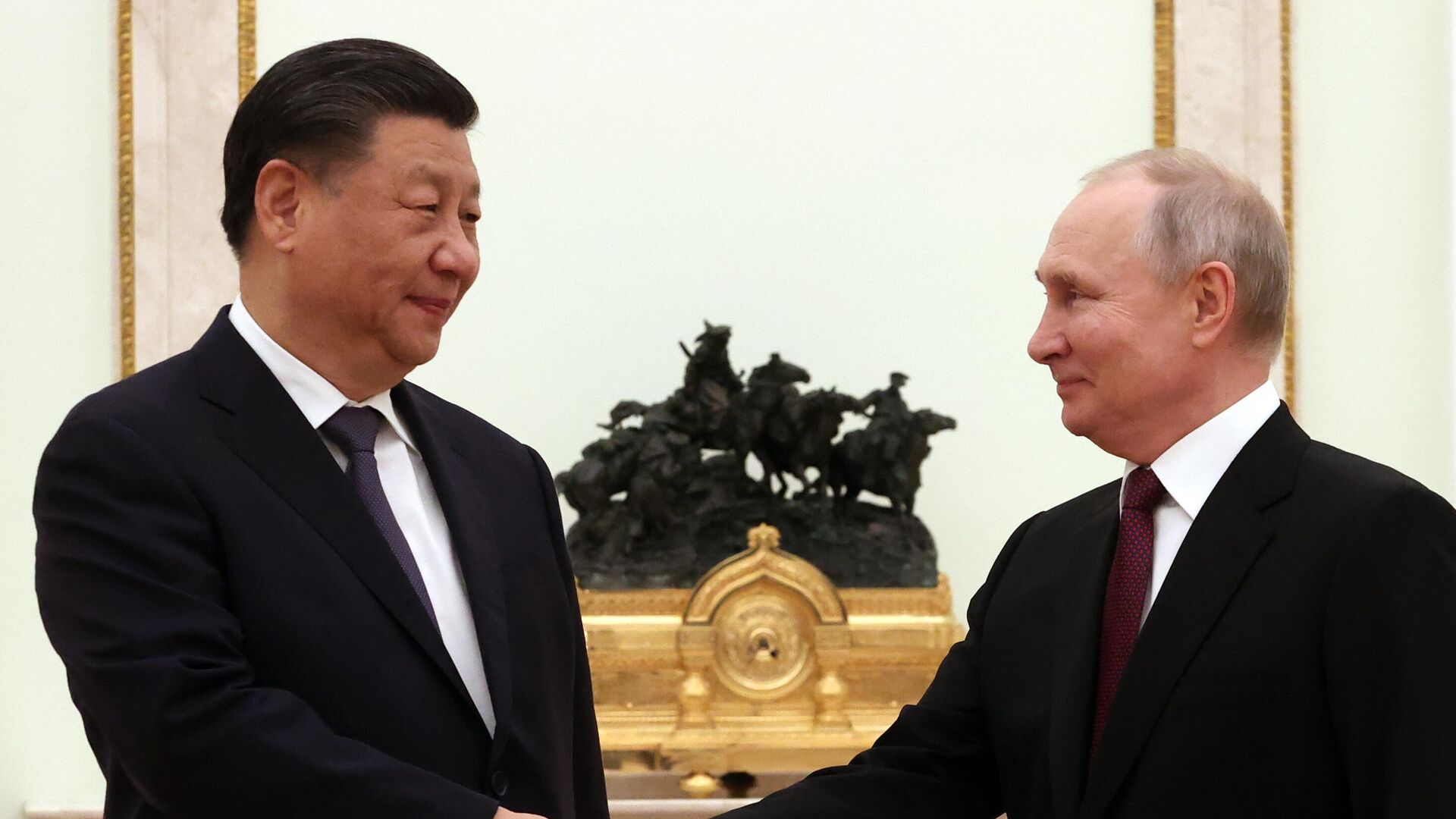 Председатель КНР Си Цзиньпин и президент России Владимир Путин на встрече в Кремле - اسپوتنیک ایران  , 1920, 20.03.2023