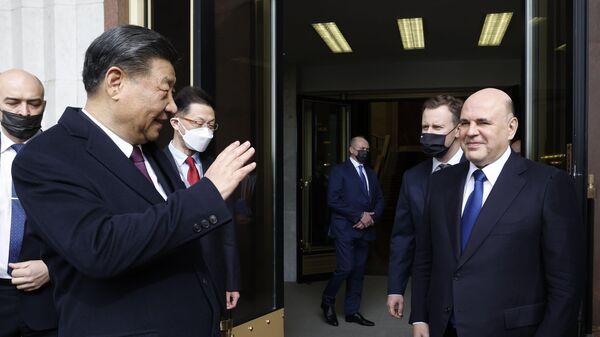 Встреча премьер-министра РФ М. Мишустина с председателем КНР Си Цзиньпином  - اسپوتنیک ایران  