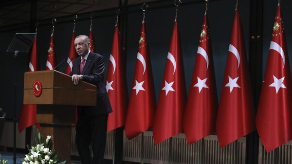 Президент Турции Реджеп Тайип Эрдоган выступает в Анкаре, Турция - اسپوتنیک ایران  