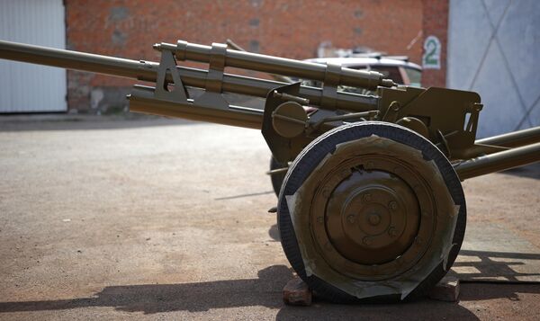 کپی از توپ زای اس -3 از زمان جنگ جهانی دوم ساخته شده در کارگاه &quot;ماشین های پیروزی&quot; در شهر آبینسک، قلمرو کراسنودار. - اسپوتنیک ایران  