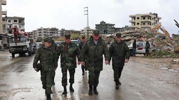 Российские военные в Сирии помогают в ликвидации последствий землетрясения - اسپوتنیک ایران  