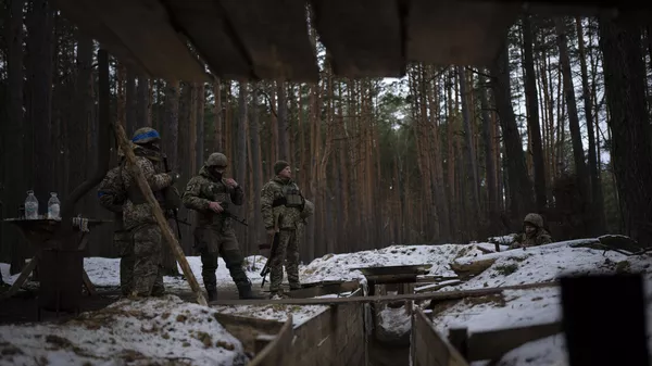Украинские военные на границе Украины и Белоруссии. Архивное фото - اسپوتنیک ایران  