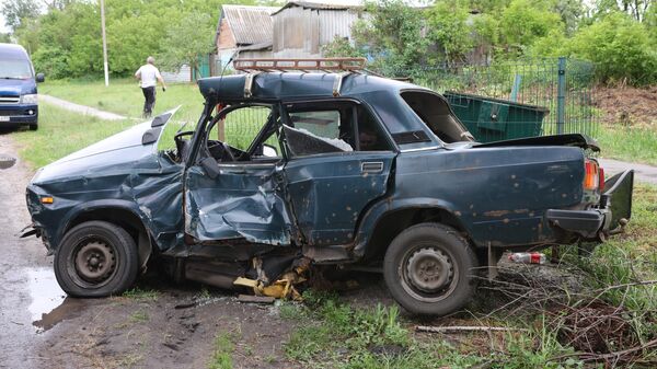 Машина, поврежденная в результате атаки ДРГ, в Белгородской области - اسپوتنیک ایران  