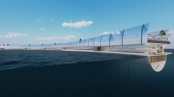 شهر شناور دوگن به قطر 4 کیلومتر که حتی در مقابل سونامی مقاوم است. شهر شناور دوگن به قطر 4 کیلومتر که حتی در مقابل سونامی مقاوم است. - اسپوتنیک ایران