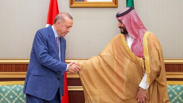 دیدار محمد بن سلمان ولیعهد سعودی و رجب طیب اردوغان رئیس جمهور ترکیه  - اسپوتنیک ایران  
