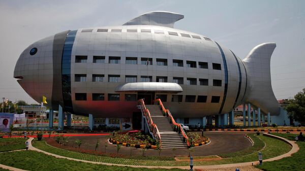 ساختمان شورای توسعه ملی شیلات، طراحی شده به شکل ماهی، در حیدرآباد، هند - اسپوتنیک ایران  
