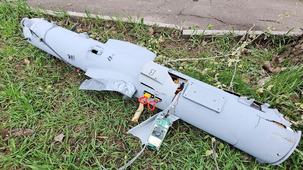 Обломки беспилотника ВСУ американского происхождения, сбитого системой ПВО в Киевском районе Донецка - اسپوتنیک ایران  