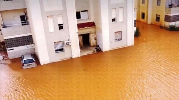 Улицы а затоплены после шторма Даниэль в Мардже, Ливия - اسپوتنیک ایران  