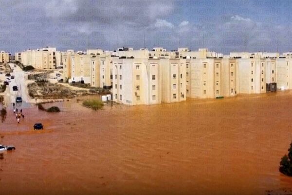 خیابان‌ها پس از طوفان دانیل در مرج، لیبی، دوشنبه، 11 سپتامبر 2023 - اسپوتنیک ایران  