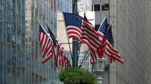 Флаги США на улице Нью-Йорка, США - اسپوتنیک ایران  