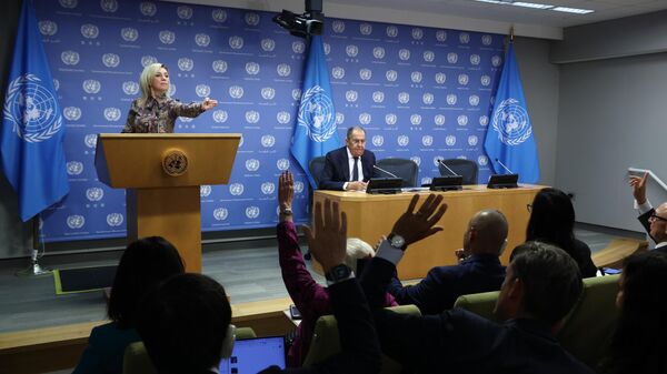 لاوروف در نشست خبری - مجمع عمومی  سازمان ملل - اسپوتنیک ایران  
