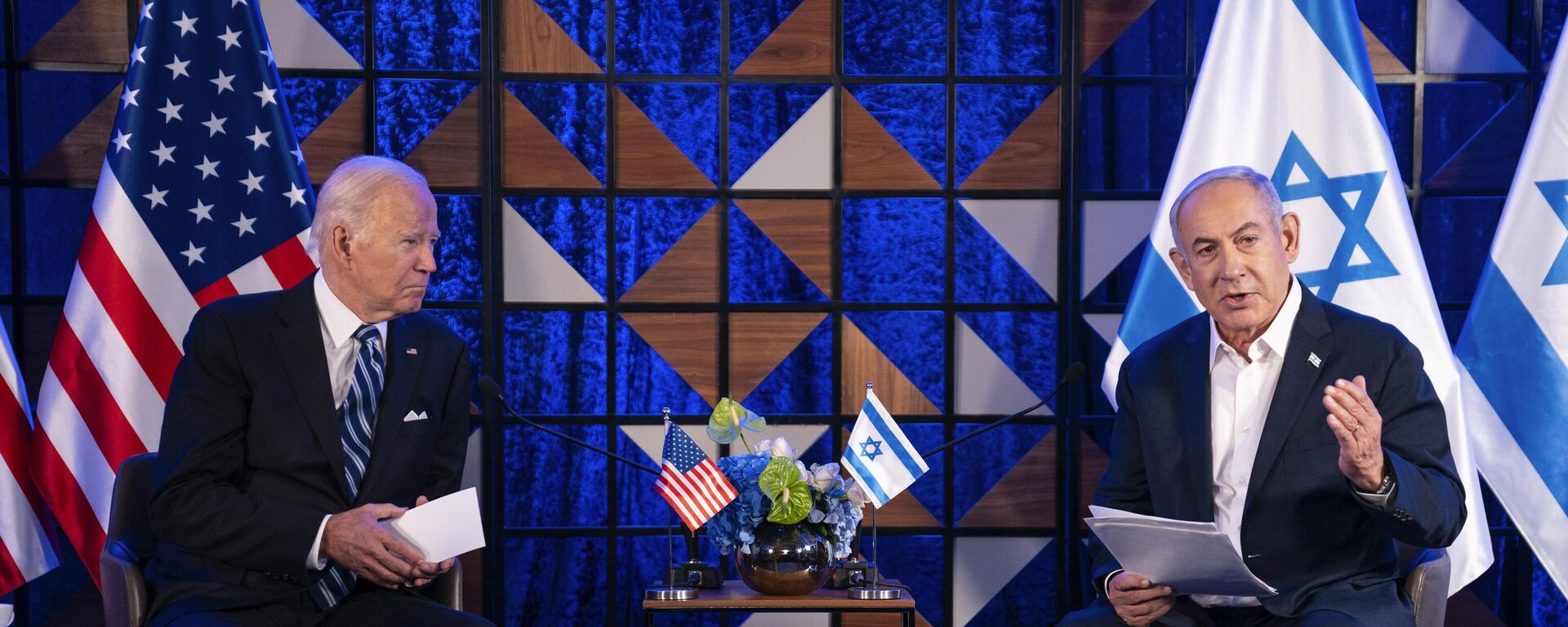 Президент Джо Байден на встрече с премьер-министром Израиля Биньямином Нетаньяху - اسپوتنیک ایران  , 1920, 06.04.2024