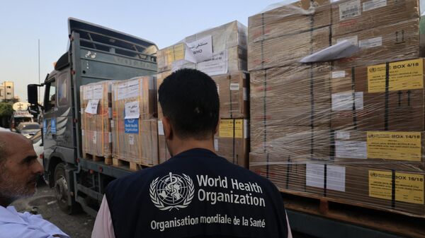 Медицинская помощь от Всемирной организации здравоохранения поступает в больницу Насера в Хан-Юнисе на юге сектора Газа - اسپوتنیک ایران  