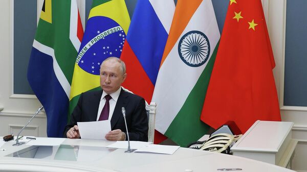 Президент РФ Владимир Путин принимает участие в работе саммита БРИКС - اسپوتنیک ایران  