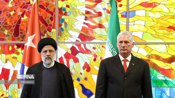 میگل دیاز کانل، رئیس جمهور کوبا و سید ابراهیم رئیسی، رئیس جمهور ایران - اسپوتنیک ایران  