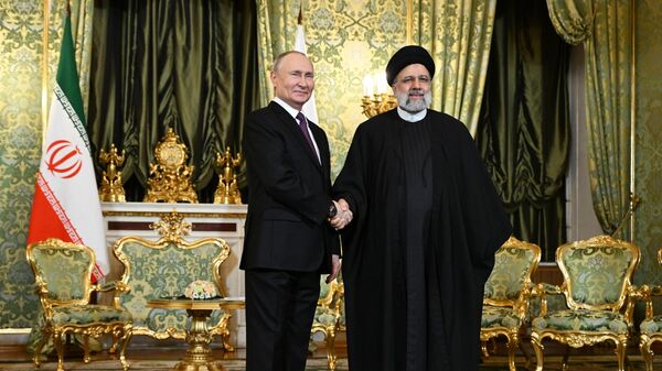 ادیمیر پوتین، رئیس جمهور روسیه و ابراهیم رئیسی، رئیس جمهور ایران - اسپوتنیک ایران  