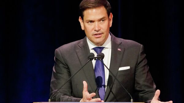 Sen. Marco Rubio, R-Fla., speaks at the Forum Club of the Palm Beaches, Wednesday, Aug. 25, 2021, in West Palm Beach, Fla. Rubio spoke about the situation in Afghanistan, the COVID-19 pandemic and China-US trade. - اسپوتنیک ایران  