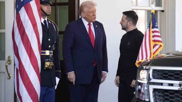 Президент Дональд Трамп встречает Владимира Зеленского на пороге Белого дома - اسپوتنیک ایران  