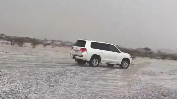 بارش برف سبک و تگرگ سنگین در شهر طائف در غرب عربستان سعودی - اسپوتنیک ایران  