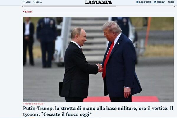 رسانه‌های جهان در حال انتشار تصاویر دیدار پوتین و ترامپ در آلاسکا در صفحات اول خود هستند - اسپوتنیک ایران  