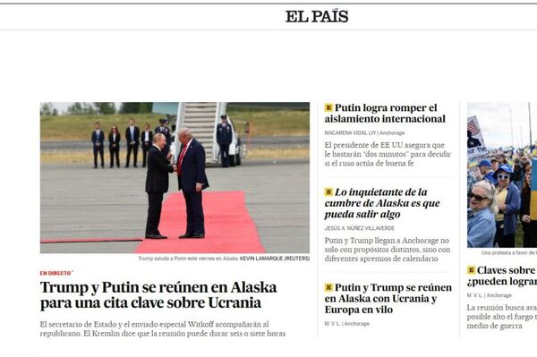 رسانه‌های جهان در حال انتشار تصاویر دیدار پوتین و ترامپ در آلاسکا در صفحات اول خود هستند - اسپوتنیک ایران  
