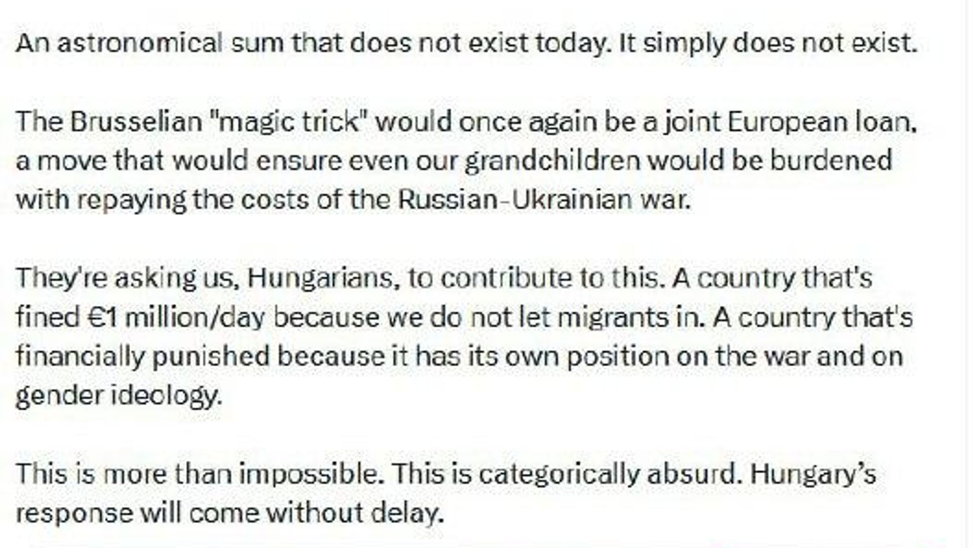 اوربان: «مبلغ نجومی» که فون در لاین برای کمک به اوکراین درخواست میکند، وجود خارجی ندارد اوربان: «مبلغ نجومی» که فون در لاین برای کمک به اوکراین درخواست میکند، وجود خارجی ندارد - اسپوتنیک ایران , 1920, 20.11.2025