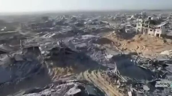 ویدئوی جدیدی از جنوب شهر غزه، ویرانی‌های به جا مانده از ارتش اسرائیل در محله تل الهوی را نشان می‌دهد - اسپوتنیک ایران  