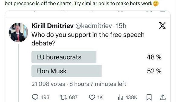 فرستاده ویژه رئیس جمهور روسیه: آیا اتحادیه اروپا وحشت‌زده آزادی بیان را در ایکس خفه می‌کند؟ - اسپوتنیک ایران  